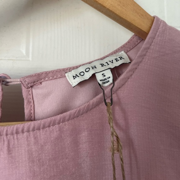 Moon River pink asymmetrical tiered minidress - Picture 4 of 13